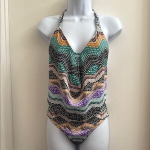 Bar III Printed Cowl-Neck One-Piece Swimsuit - Size Small NWOT